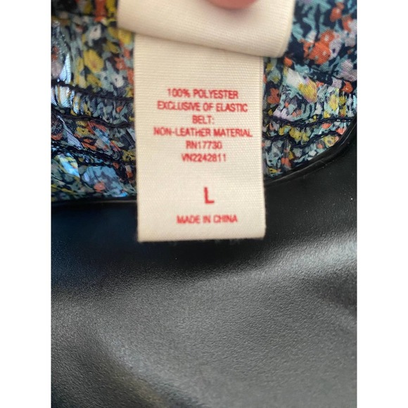 Womens 3/4 Sleeve Tunic Large Button Front Navy Floral by Mossimo - Picture 8 of 9